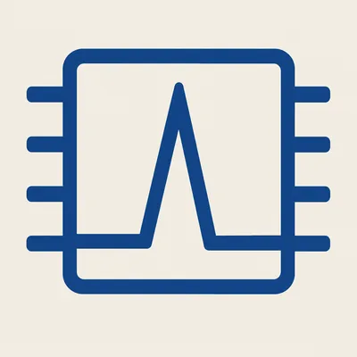 DGNR mark: an integrated circuit with a single spike across its face